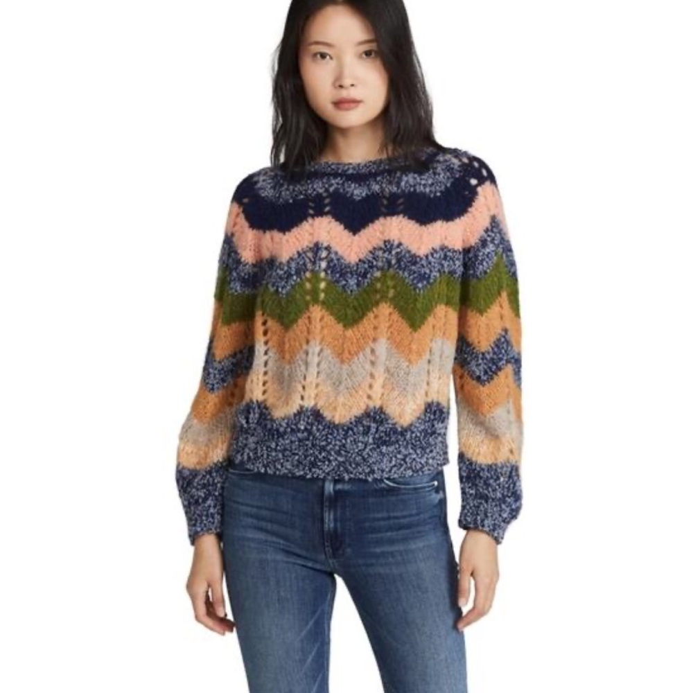 MOTHER The Boat Square Jumper in No Cutting Corners Alpaca Sweater Size M